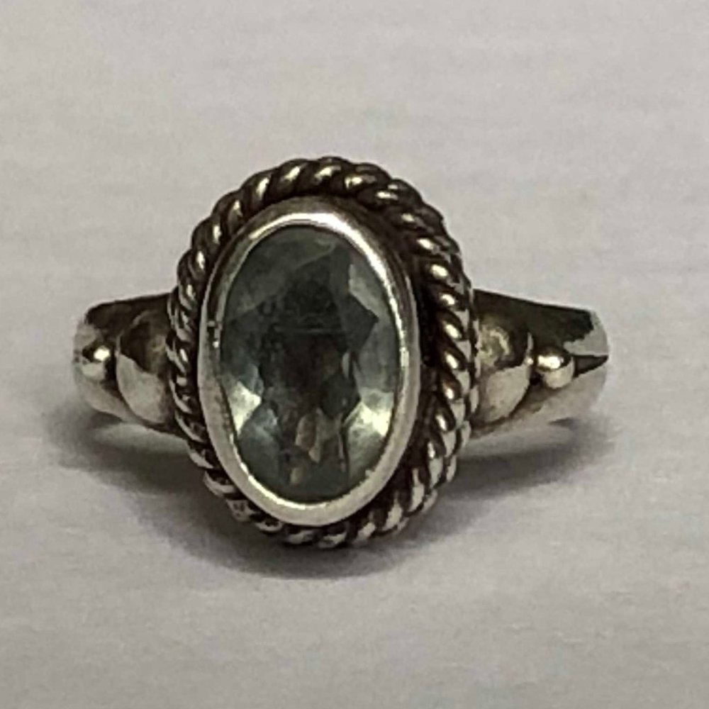 Silver Crystal Stone ring